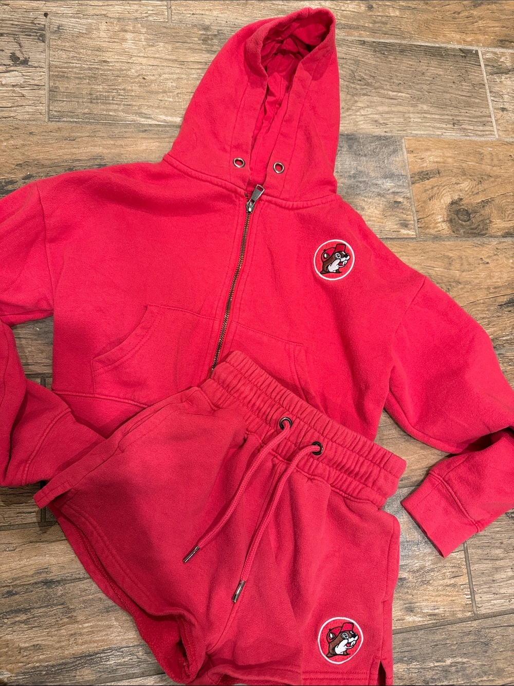 Red Kids Hoodie & Shorts Set - BUC-EES